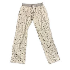 gap body womens pajama pants White Black Gray Heart Print Small